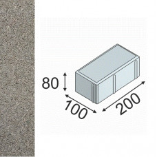 Тротуарная плитка Брусчатка 100х200х80, цвет серый