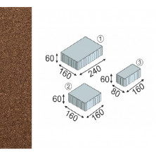 Тротуарная плитка Серия "Новый город 60", цвет коричневый