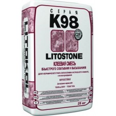 Клеевая смесь для природного камня и керамогранита LitoStone K 98 (Серый) 25 кг.