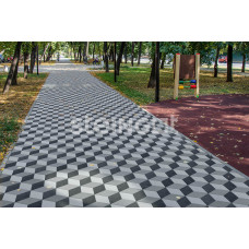 Тротуарная плитка Ромб "Серый", 60 мм