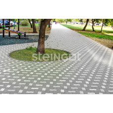 Тротуарная плитка Зигзаг "Серый", 60 мм