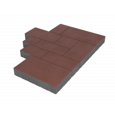 Тротуарная плитка Микс Сити «Бордовый» 60 мм
