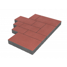 Тротуарная плитка Микс Сити «Красный» 60 мм