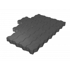 Тротуарная плитка Волна «Черный» 60 мм